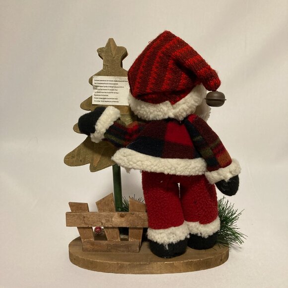 Countdown Days 'til Christmas w Santa Plush Wooden Base Tree Numbers Advent - Picture 3 of 8